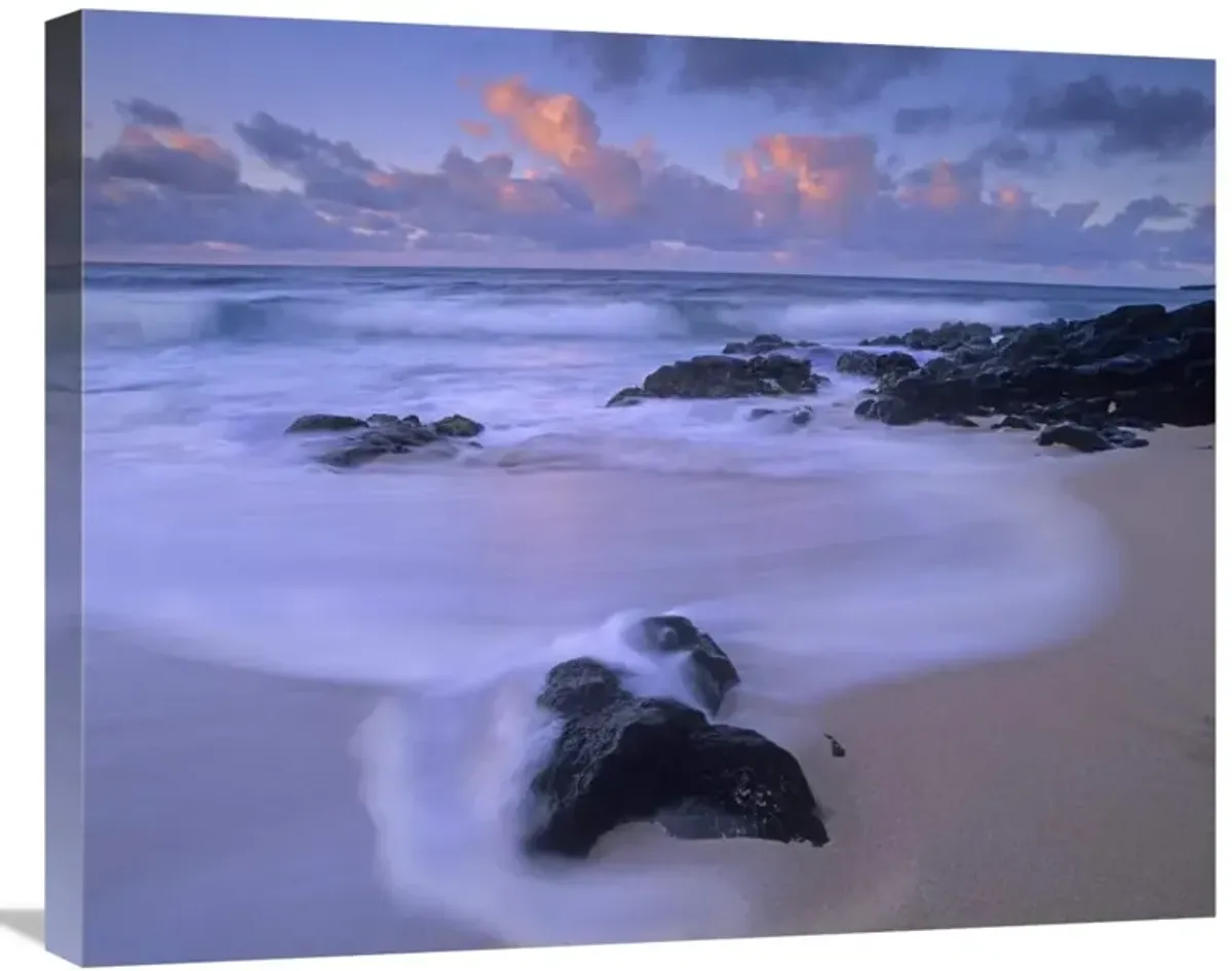 Rolling waves at dusk at Sandy Beach, Oahu, Hawaii-Canvas Art-28x22