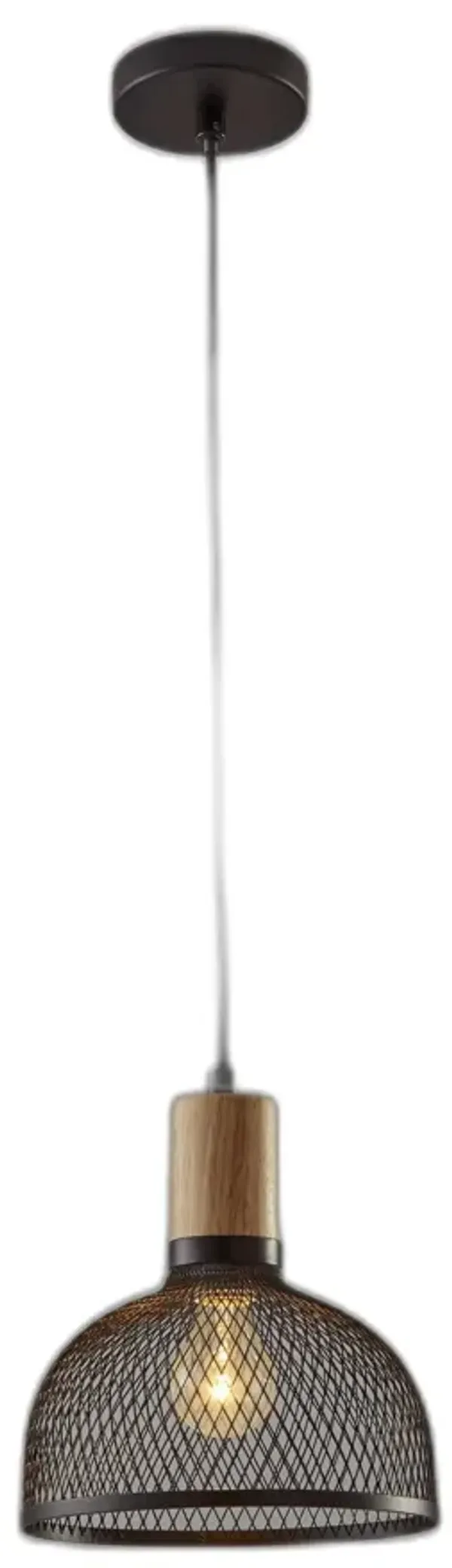 Hivvago Caged Black Metal Small Ceiling Pendant