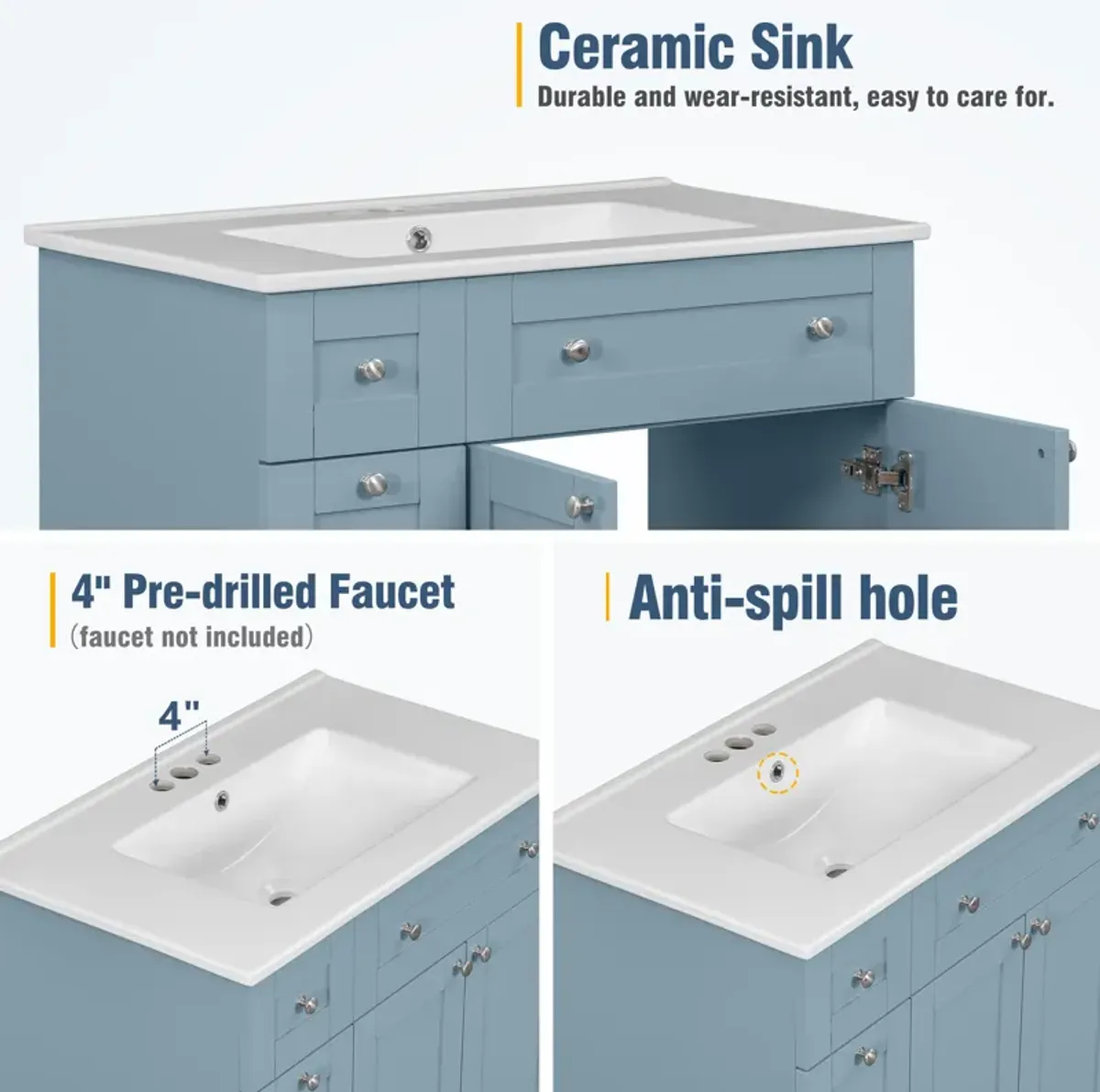 Merax Bathroom Vanity with Ceramic Sink