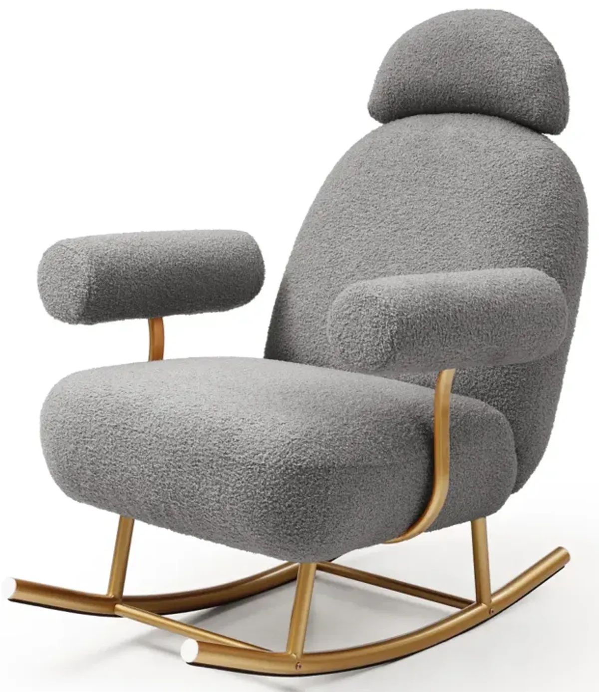 Modern Sherpa Fabric Rocking Chair for Nursery/Kids