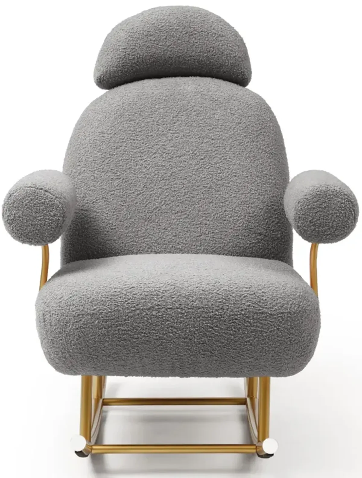 Modern Sherpa Fabric Rocking Chair for Nursery/Kids