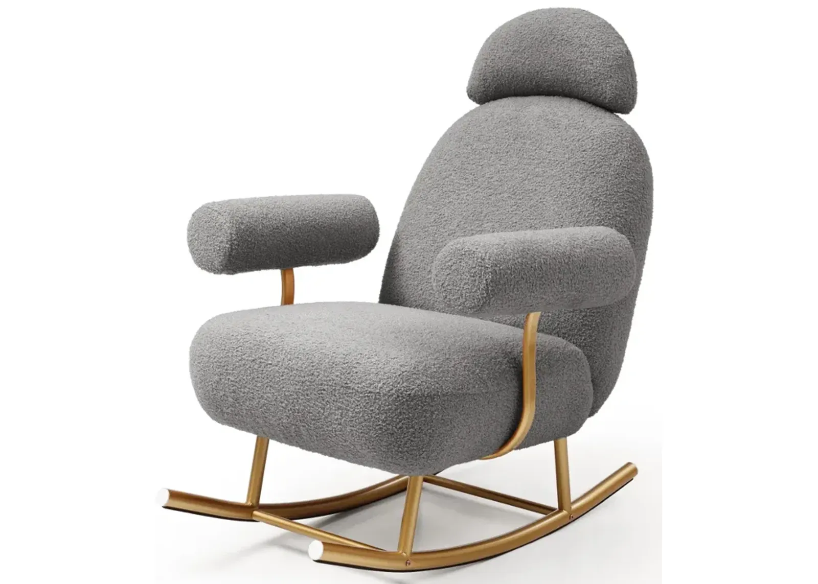 Modern Sherpa Fabric Rocking Chair for Nursery/Kids