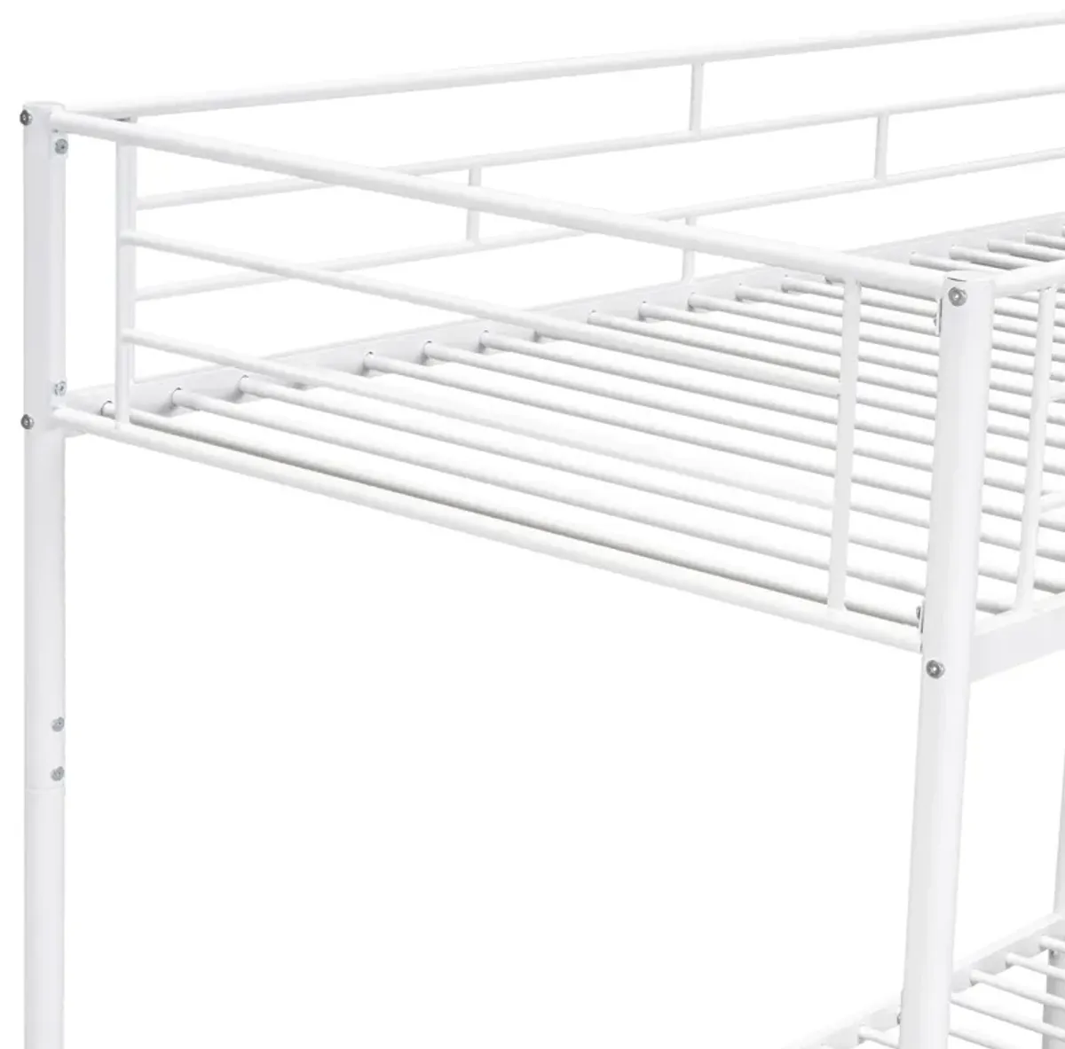 Merax Metal Bunk Bed with Shelf and Guardrails