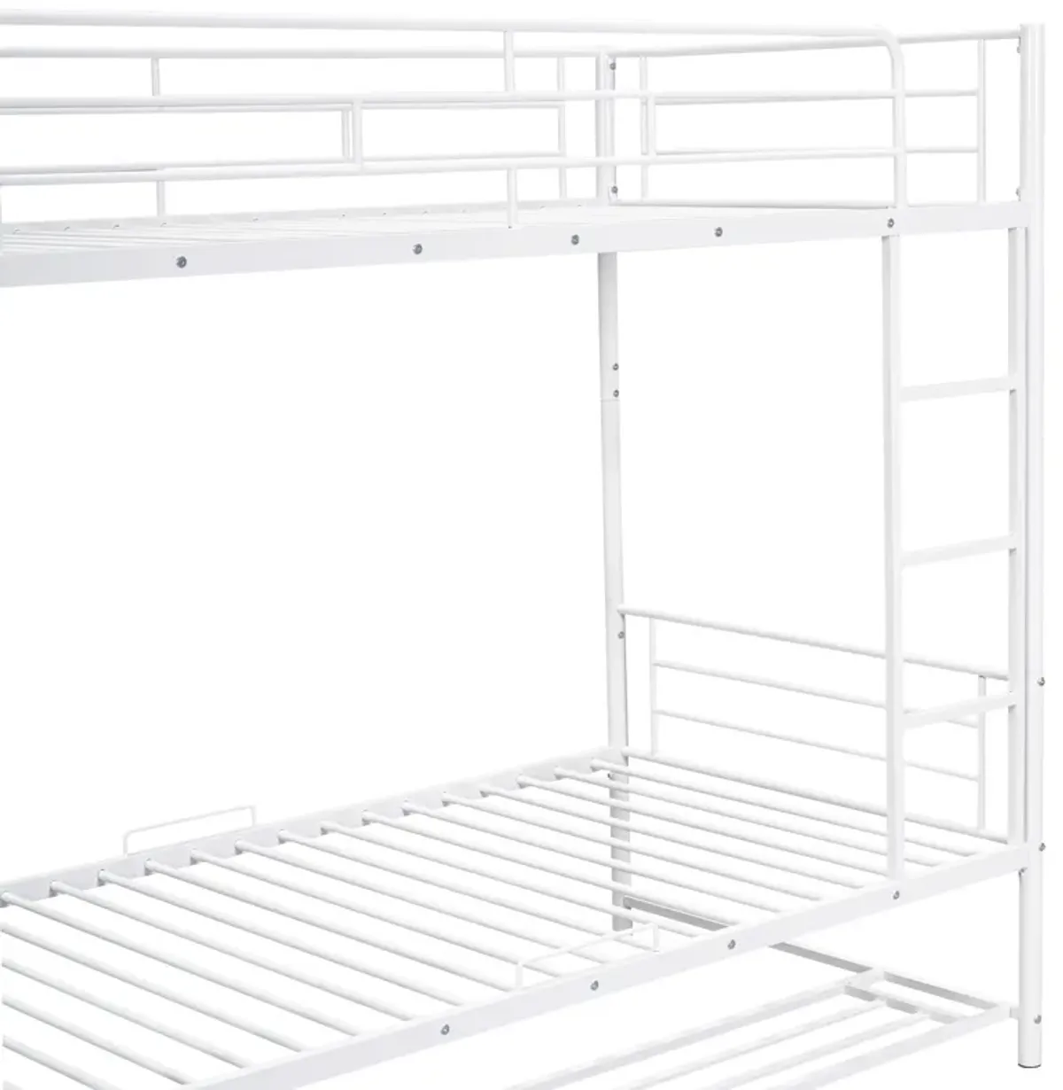 Merax Metal Bunk Bed with Shelf and Guardrails