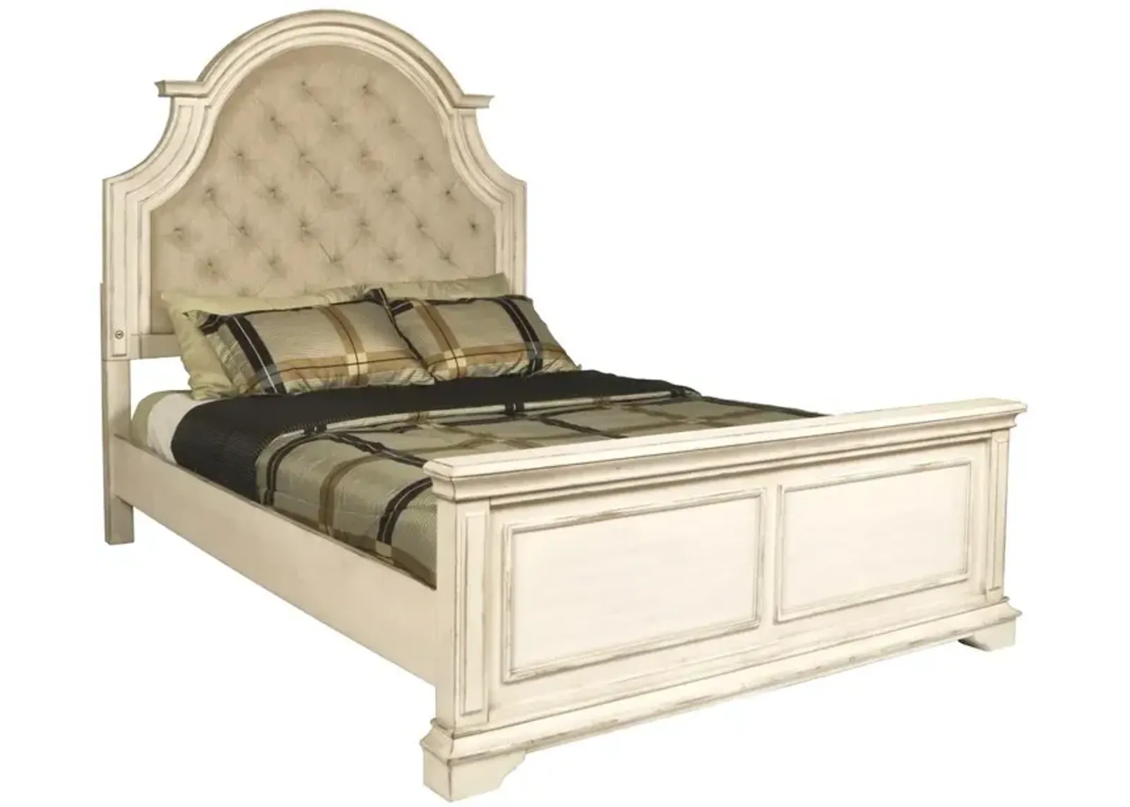 New Classic Furniture Furniture Anastasia 5-Piece King Wood Bedroom Set in Ant White