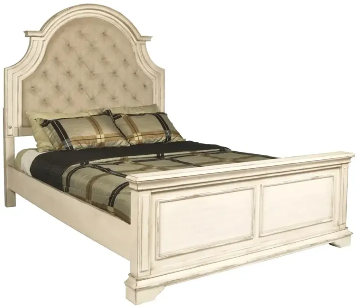 New Classic Furniture Furniture Anastasia 5-Piece King Wood Bedroom Set in Ant White