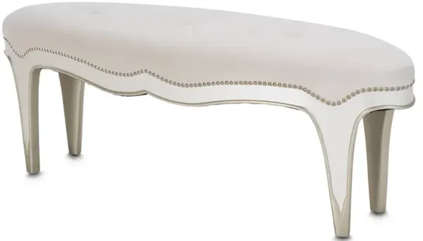 Michael Amini London Place Bed Bench - Creamy Pearl