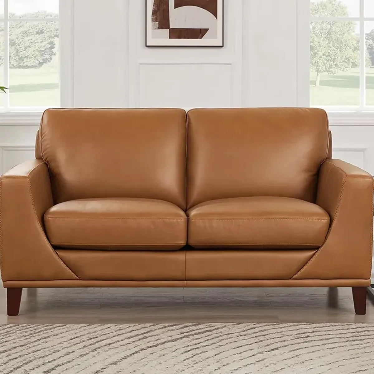 Soma Top Grain Leather Loveseat