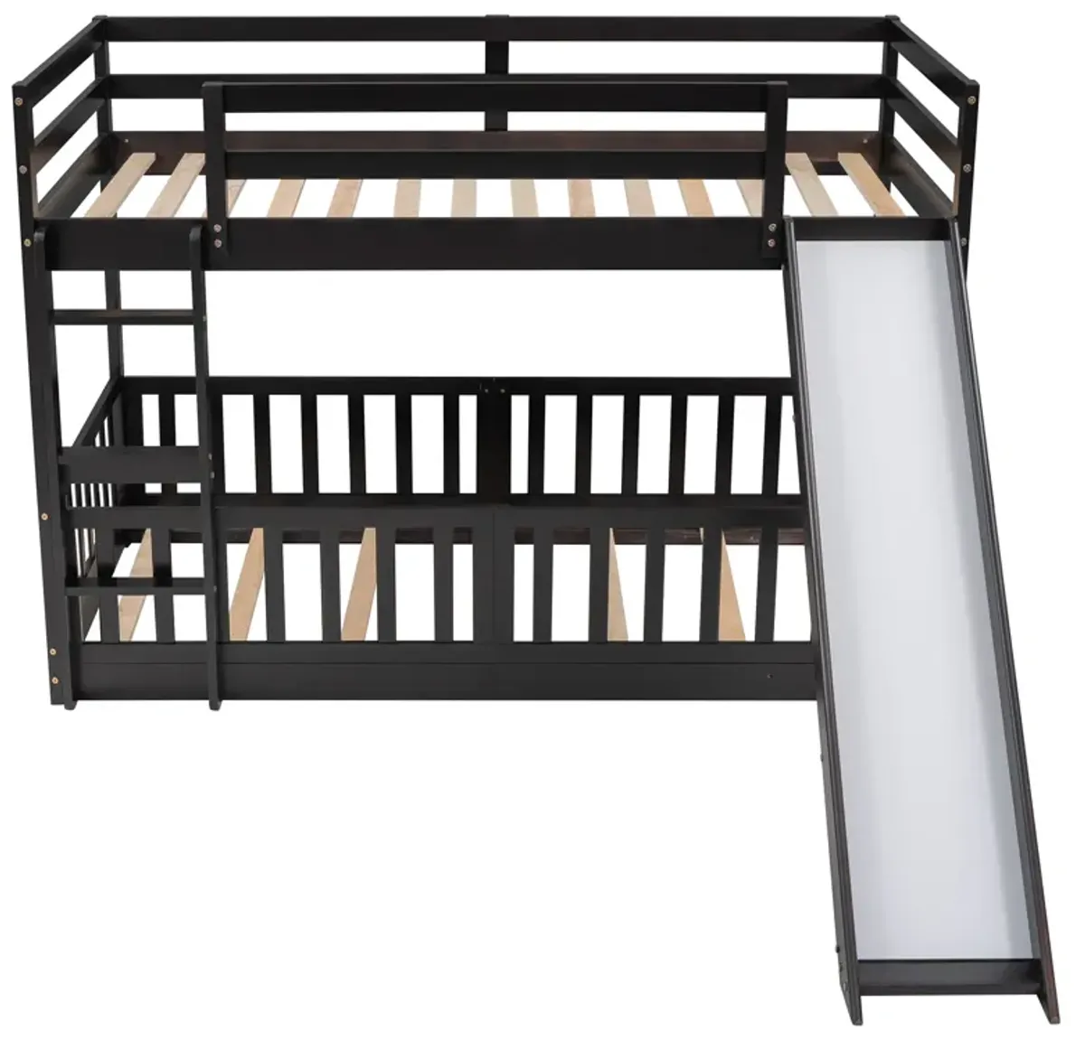 Merax Twin Over Twin Bunk Bed with Slide and Ladder