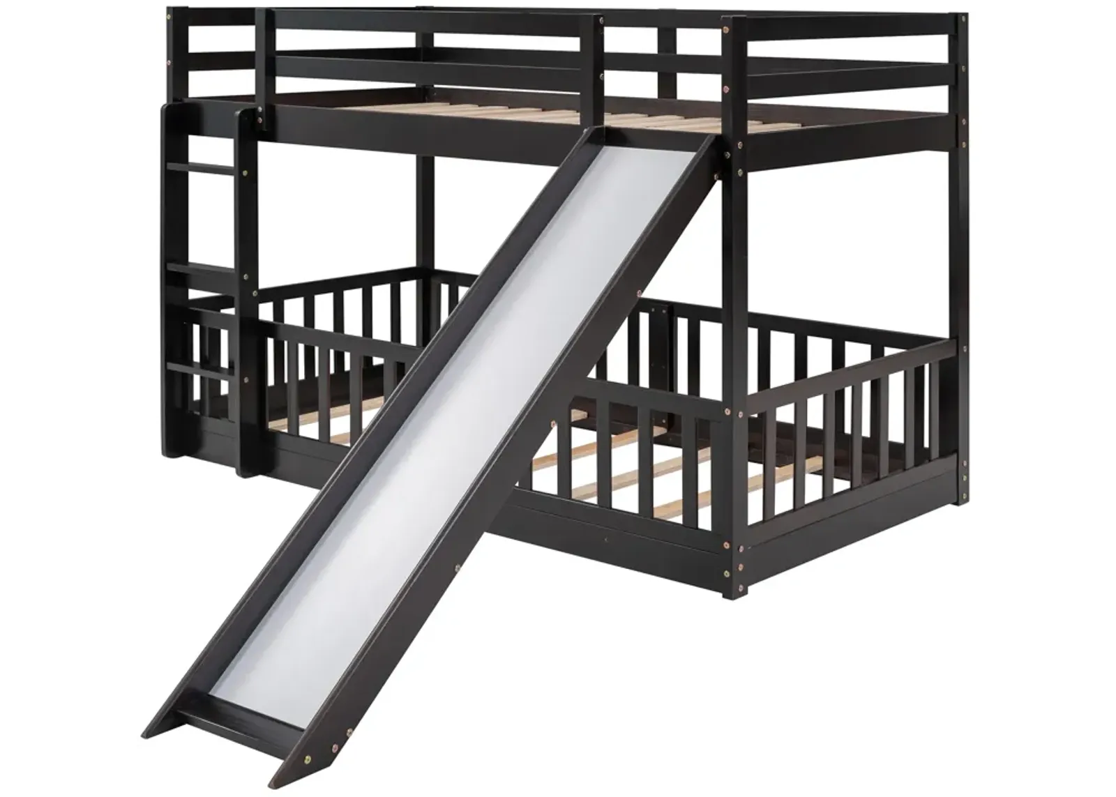 Merax Twin Over Twin Bunk Bed with Slide and Ladder