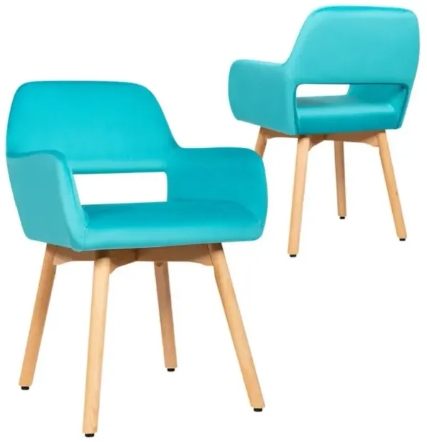 Hivvago 2 Pieces Modern Upholstered Accent Armchairs Set