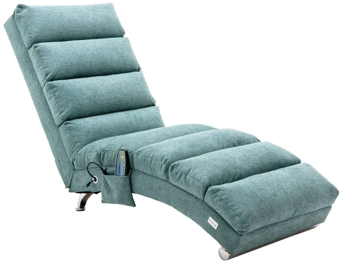 Linen Chaise Lounge Indoor Chair -  Modern Long Lounger for Office or Living Room