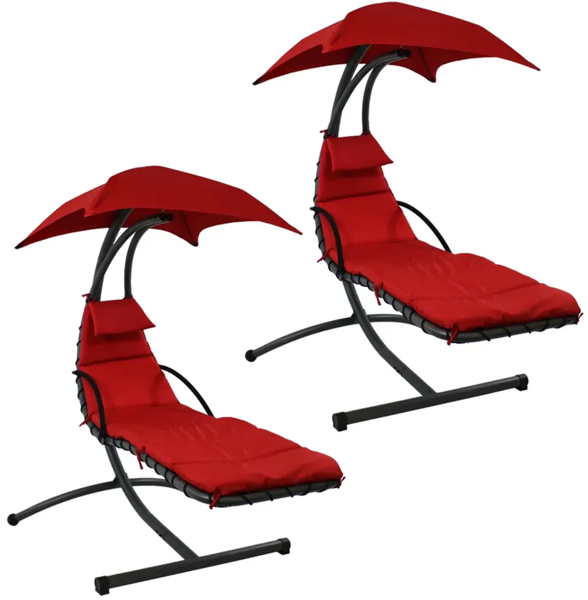 Sunnydaze Floating Chaise Lounge Chair with Canopy and Arc Stand