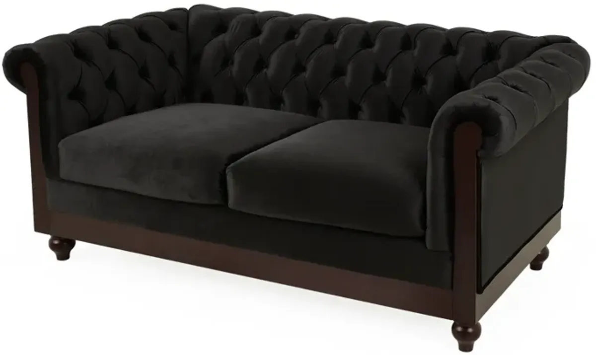 Merax Chesterfield Velvet Loveseat Sofa