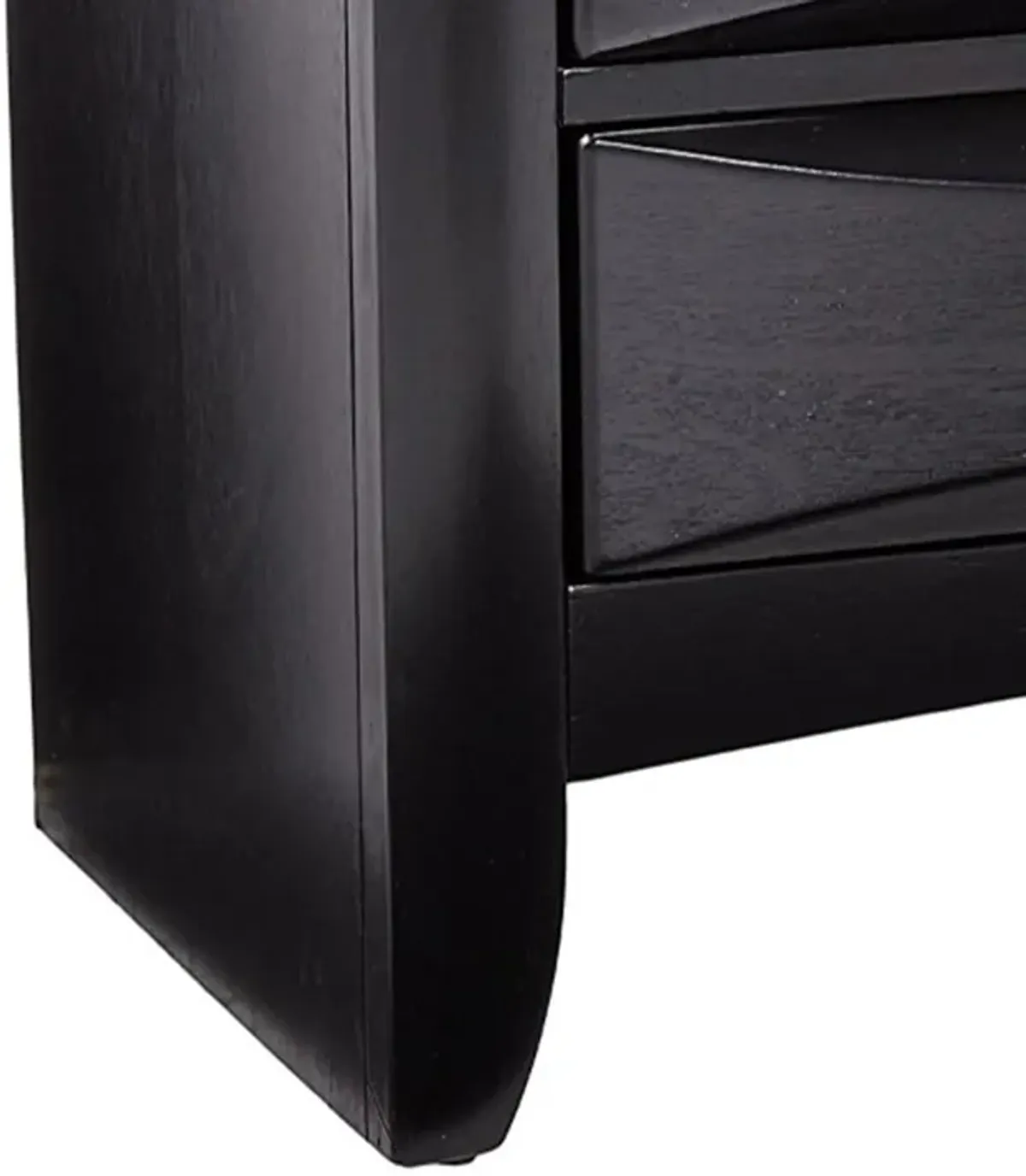 Wooden 2 Drawer Nightstand with tray, Black-Benzara