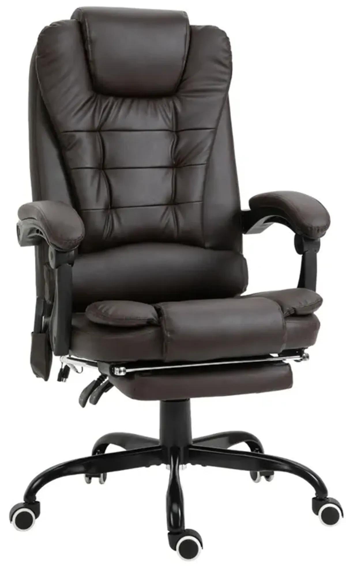 Brown Relaxation Station: Ergonomic Vibrating Massage Office Chair