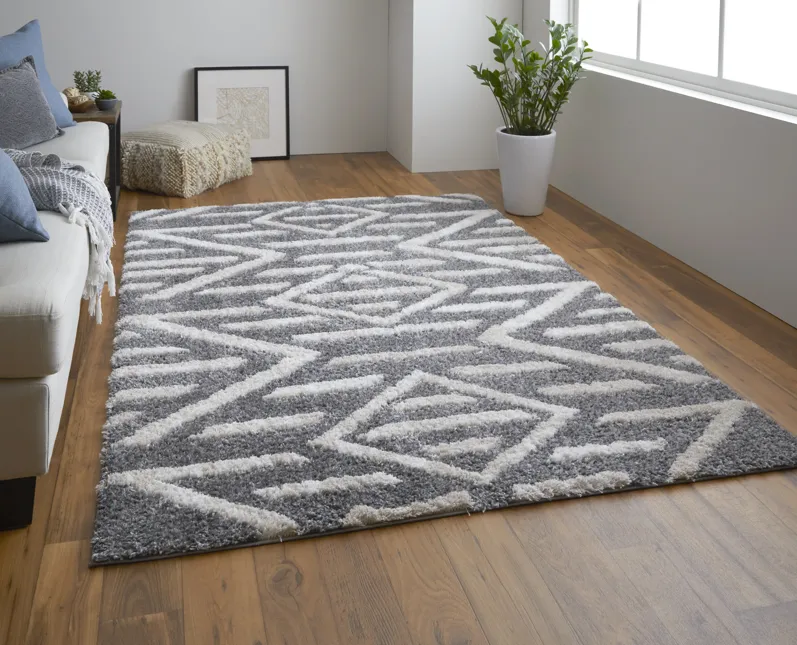 Mynka 39IBF Gray/Ivory 7'11" x 10' Rug