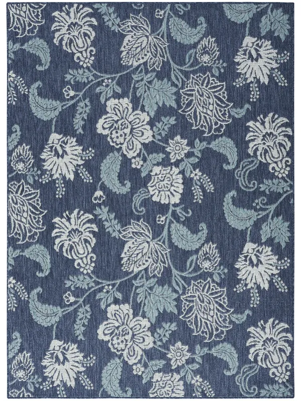 Garden Oasis GOA03 Navy 5' x 7' Rug