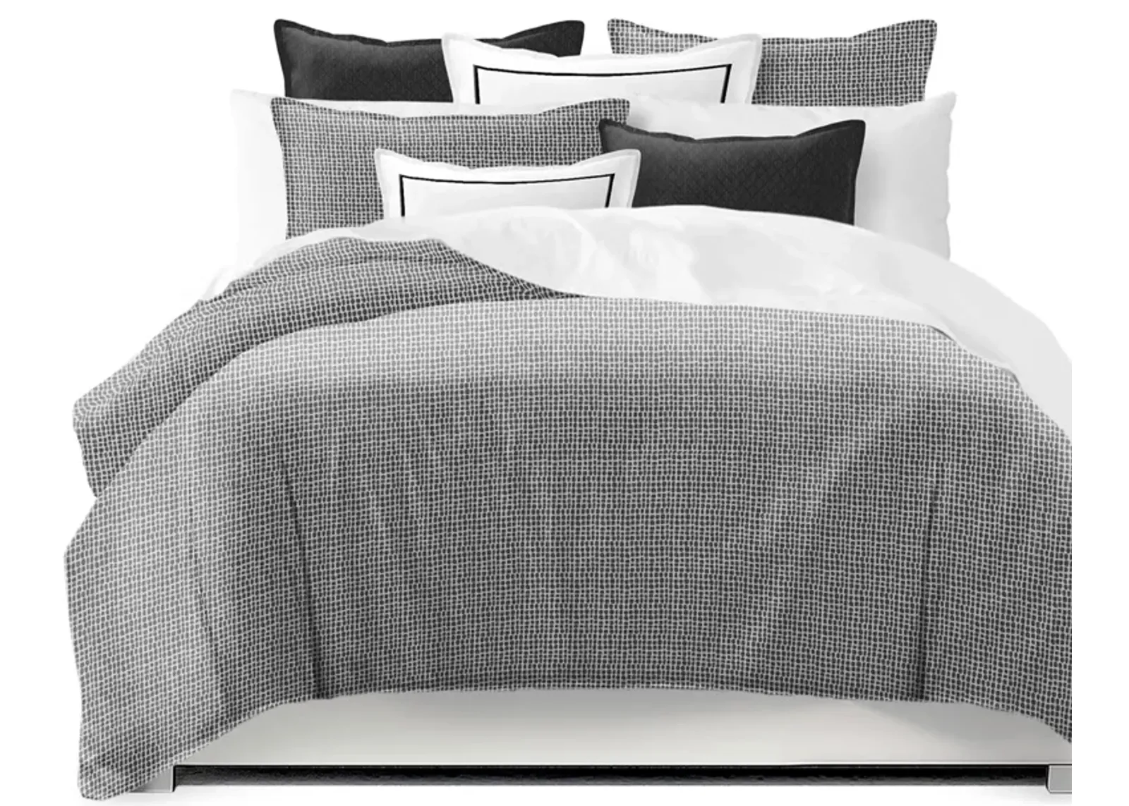 6ix Tailors Fine Linens Keeley Charcoal Duvet Cover Set