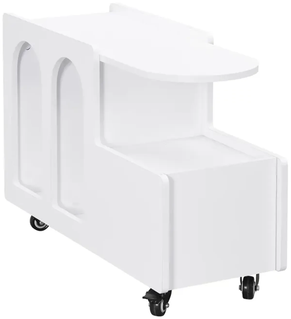 Merax Mobile End Table with Lockable Wheels