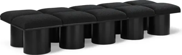 Meridian Furniture Pavilion Black Boucle Fabric Bench