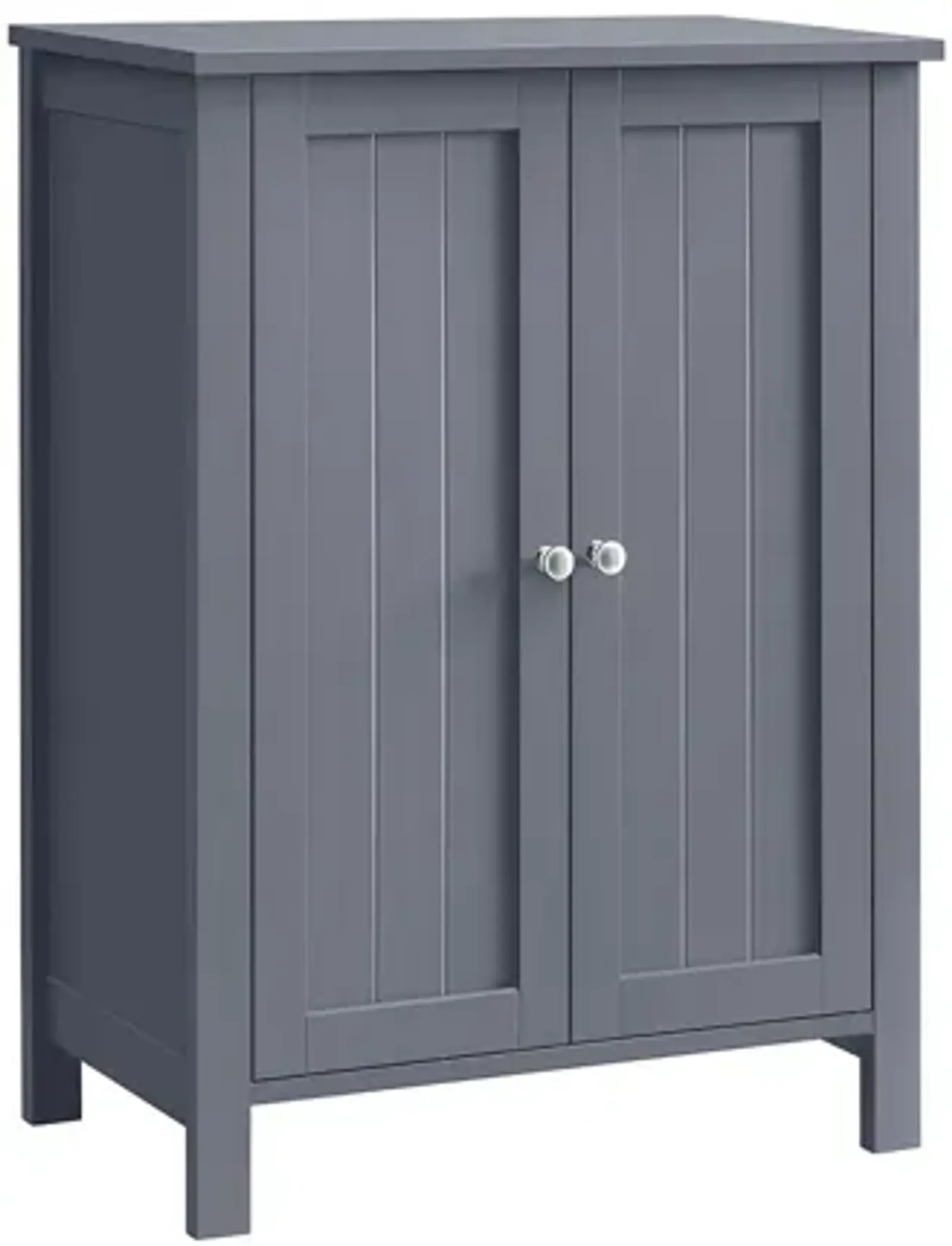 Bathroom Floor Storage Cabinet with Double Door Adjustable Shelf