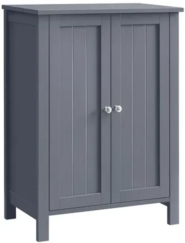 Bathroom Floor Storage Cabinet with Double Door Adjustable Shelf