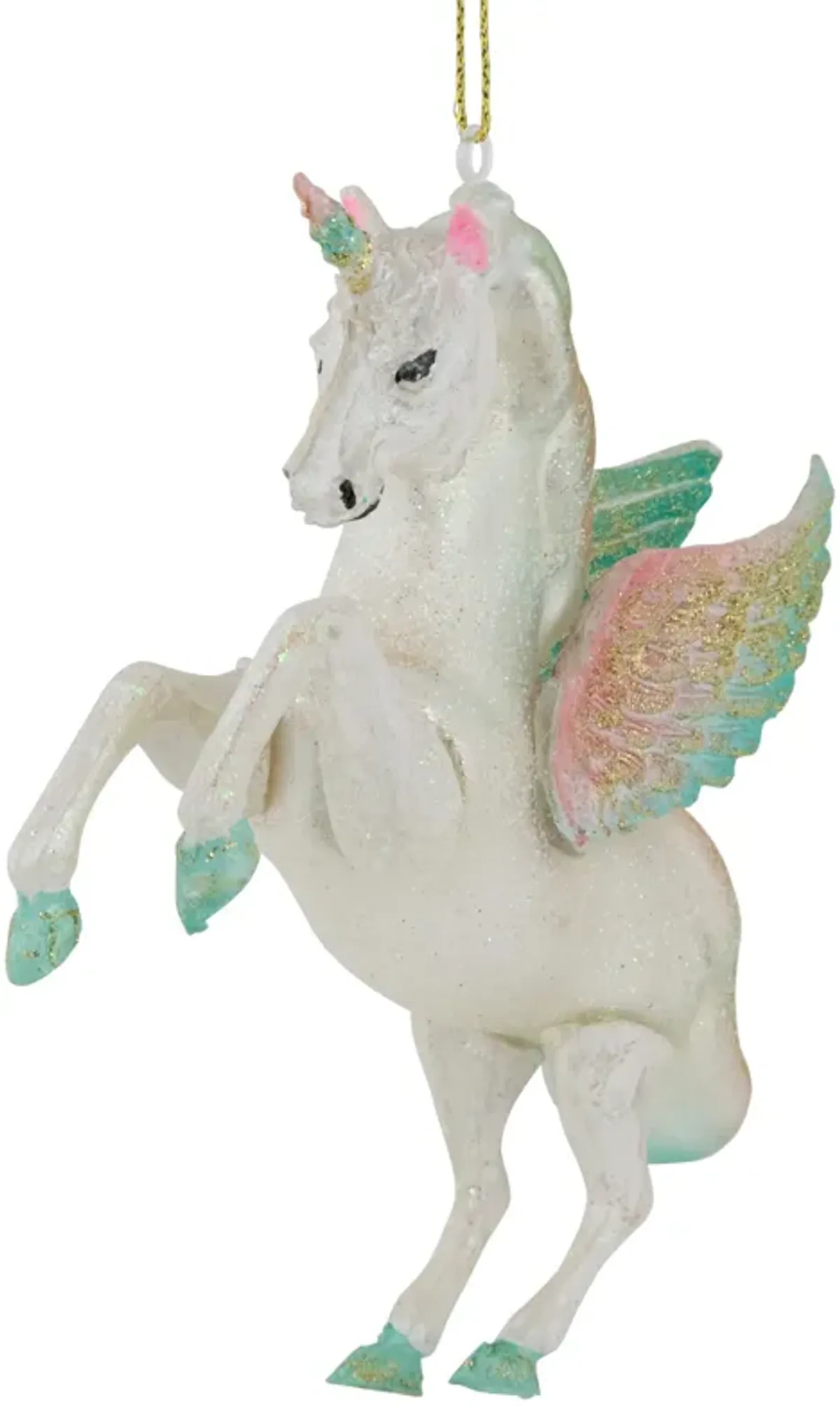 5.25" White Unicorn Glass Christmas Ornament