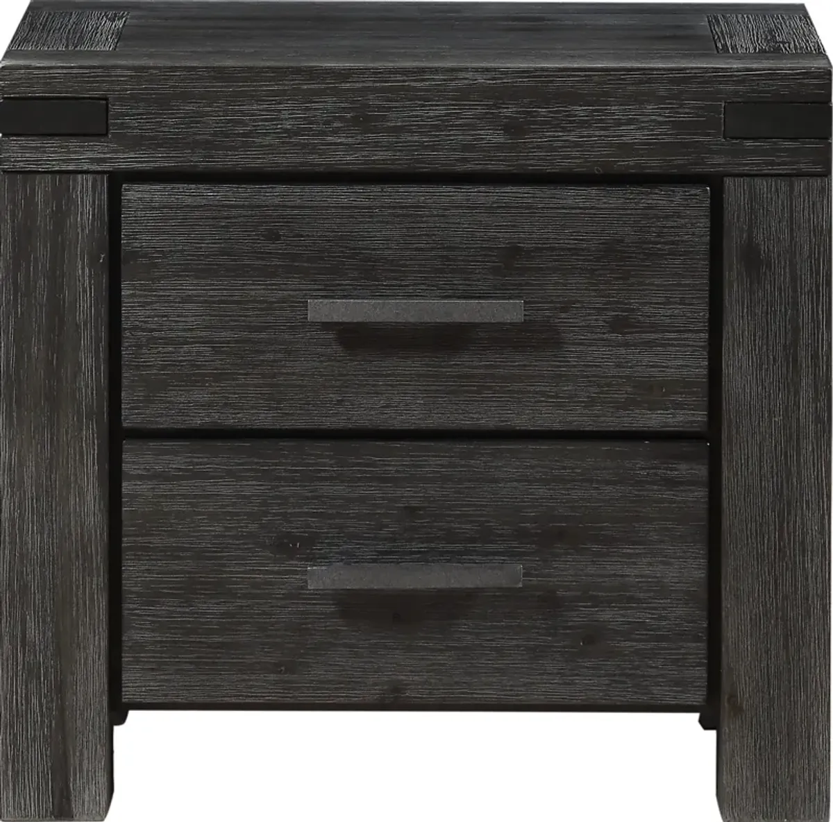 Meadow Solid Wood Two Drawer Nightstand in Graphite