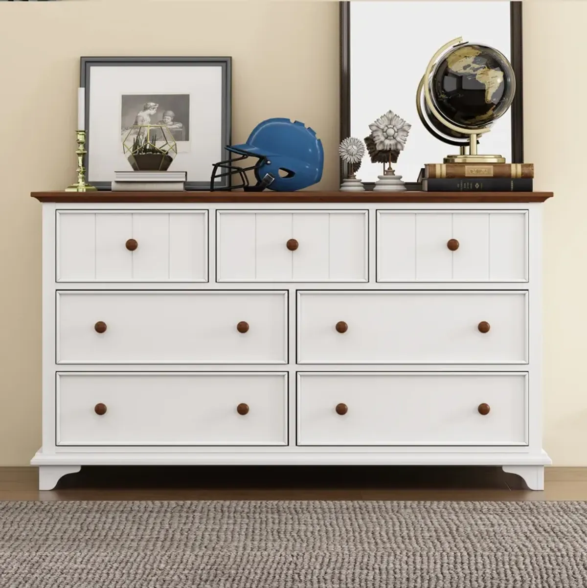 Merax Modern Wood 7 Drawers Dresser