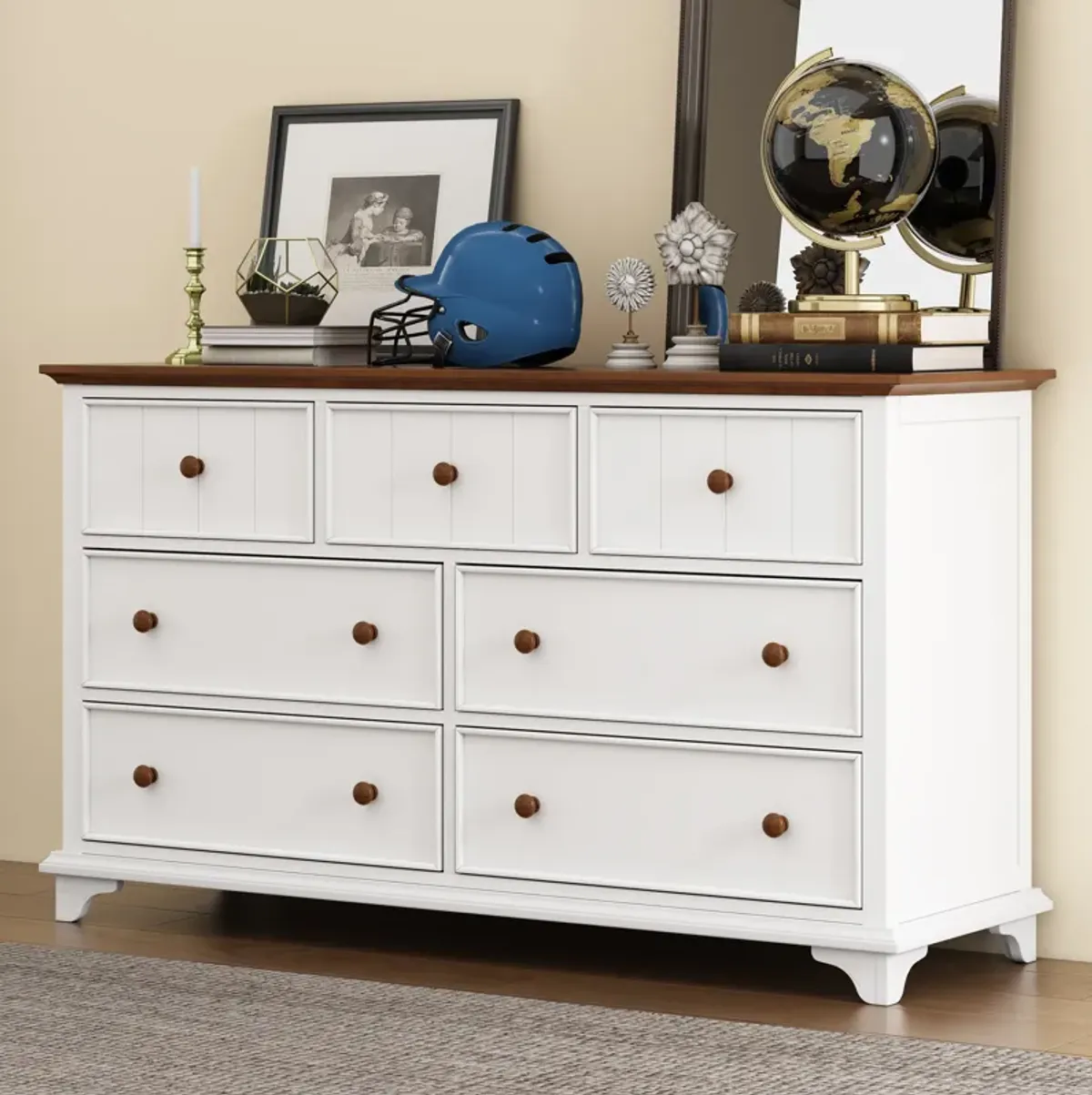 Merax Modern Wood 7 Drawers Dresser