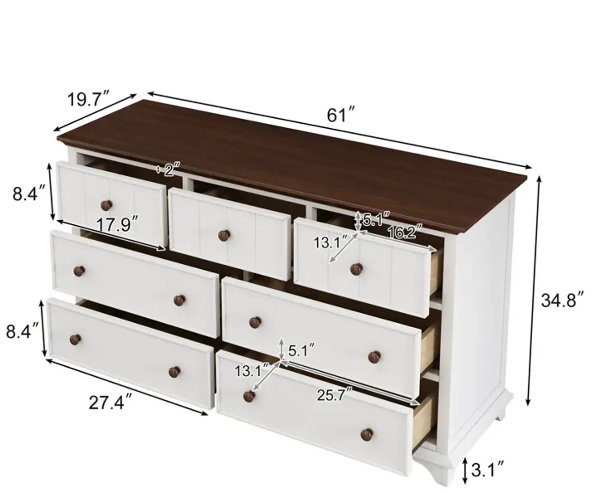 Merax Modern Wood 7 Drawers Dresser