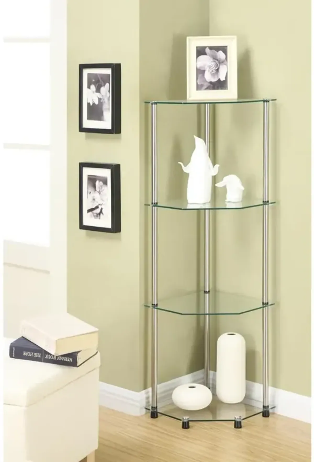 Convience Concept, Inc. Designs2Go Classic Glass 4 Tier Corner Shelf