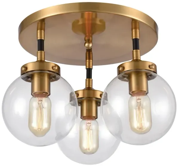 Boudreaux 15'' Wide 3-Light Gold Semi Flush Mount