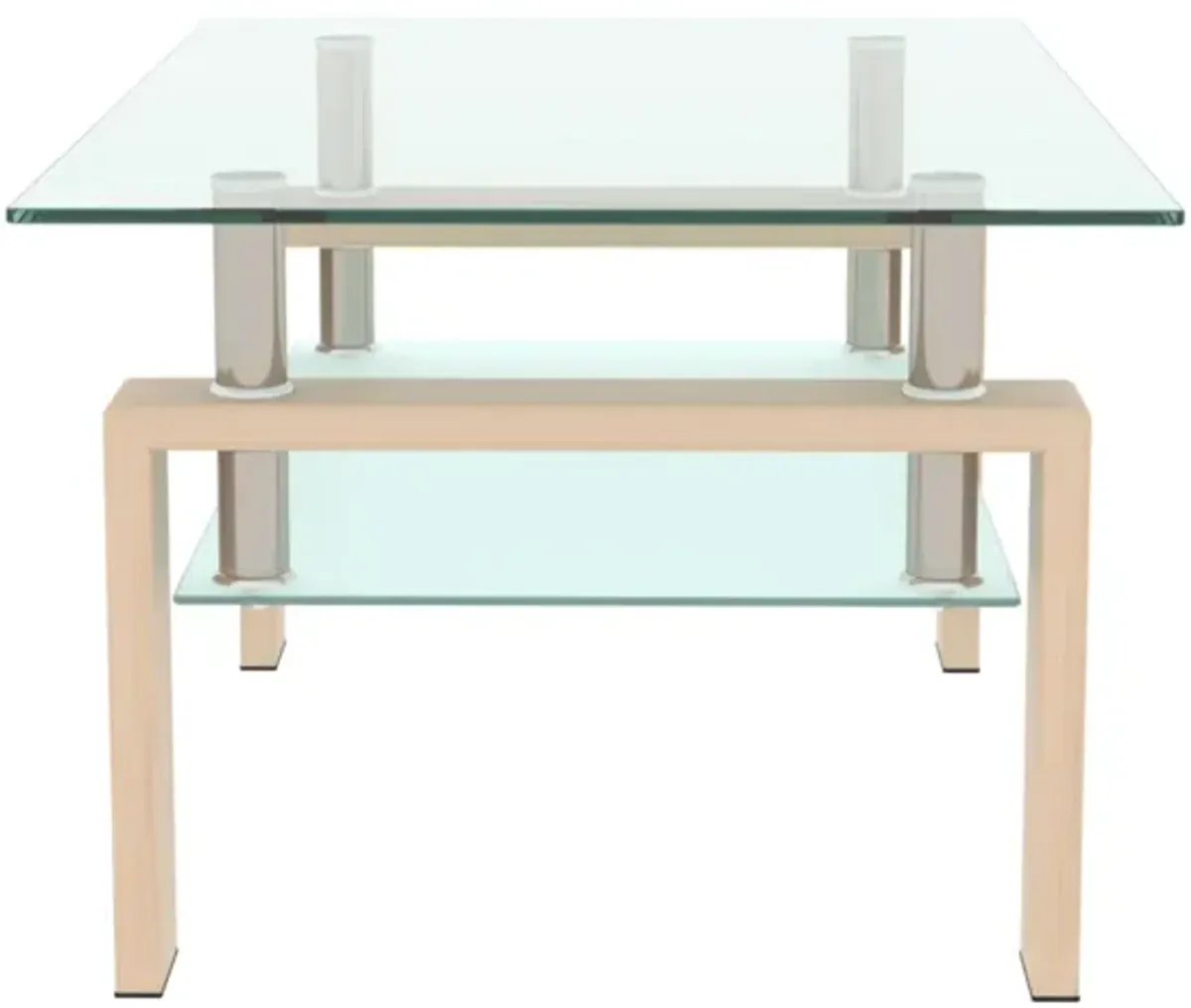 Rectangle Glass Coffee Table - Modern Side Center Table for Living Room