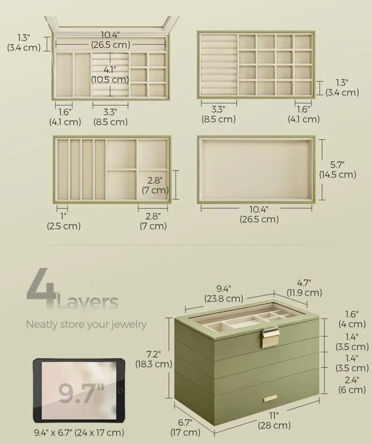 4-Tier Stackable Jewelry Trays for Organized Accessory Storage