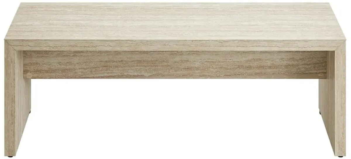 Mirella 53.5” Faux Travertine Bench