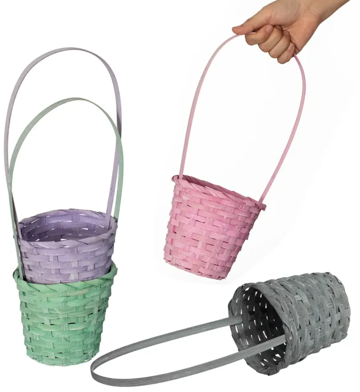 Wickerwise Set of 4 Decorative Baskets in Assorted Colors - Perfect for Easter Egg Hunts, Trick or Treat, Wedding Flower Girl Baskets, Halloween Parties, Christmas Decor, and Thanksgiving Decorations