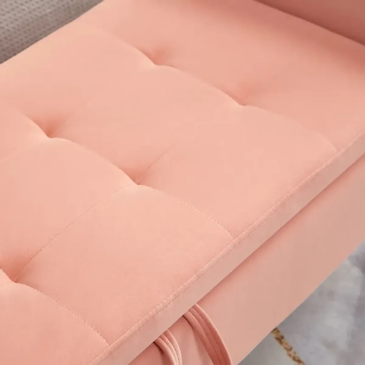 51.5" Bed Bench With Storage Pink Velvet