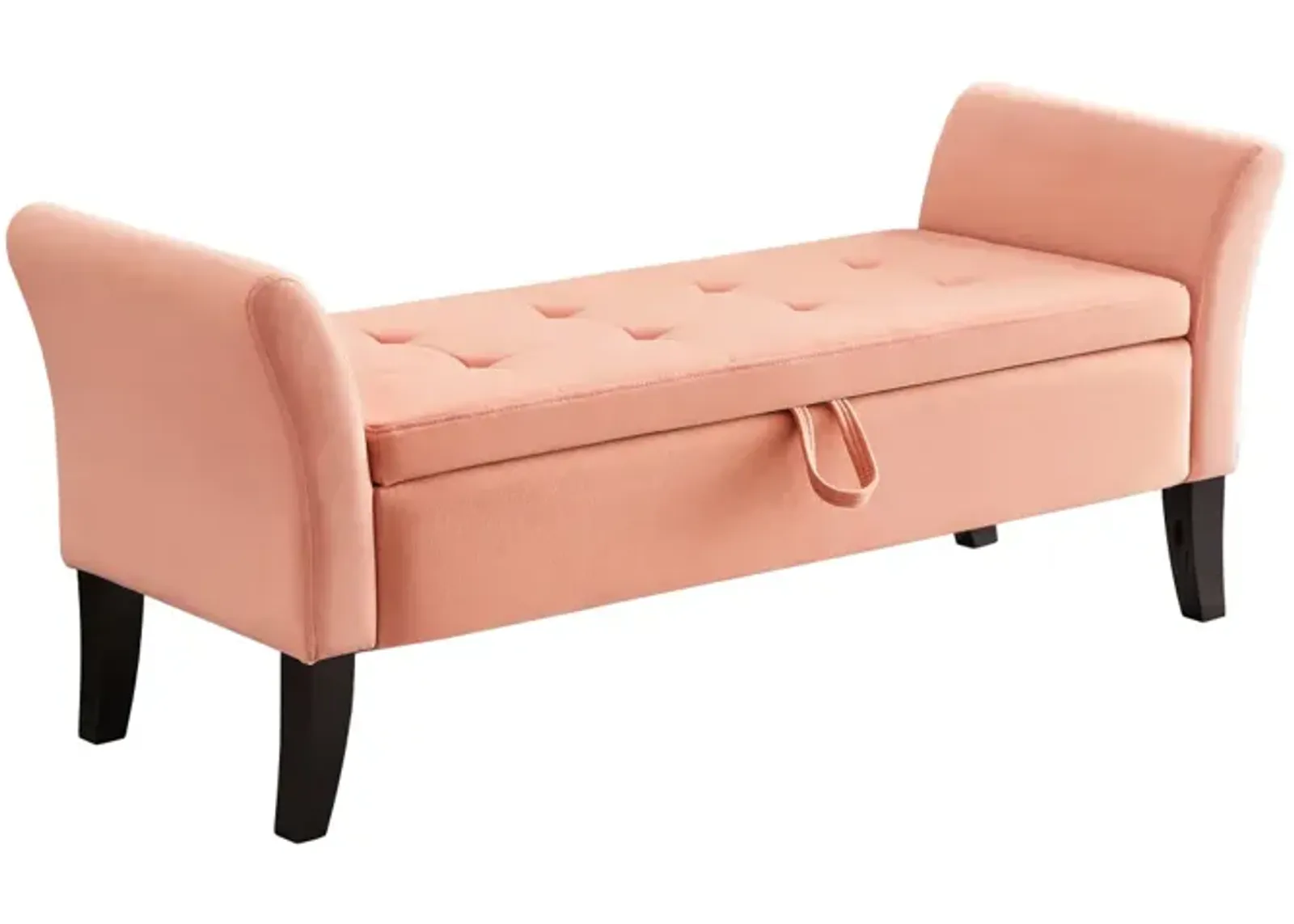 51.5" Bed Bench With Storage Pink Velvet