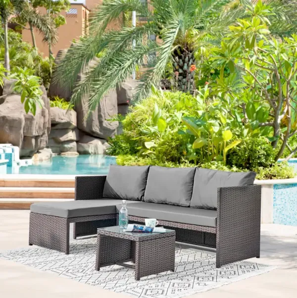 Menton Gray Patio Set