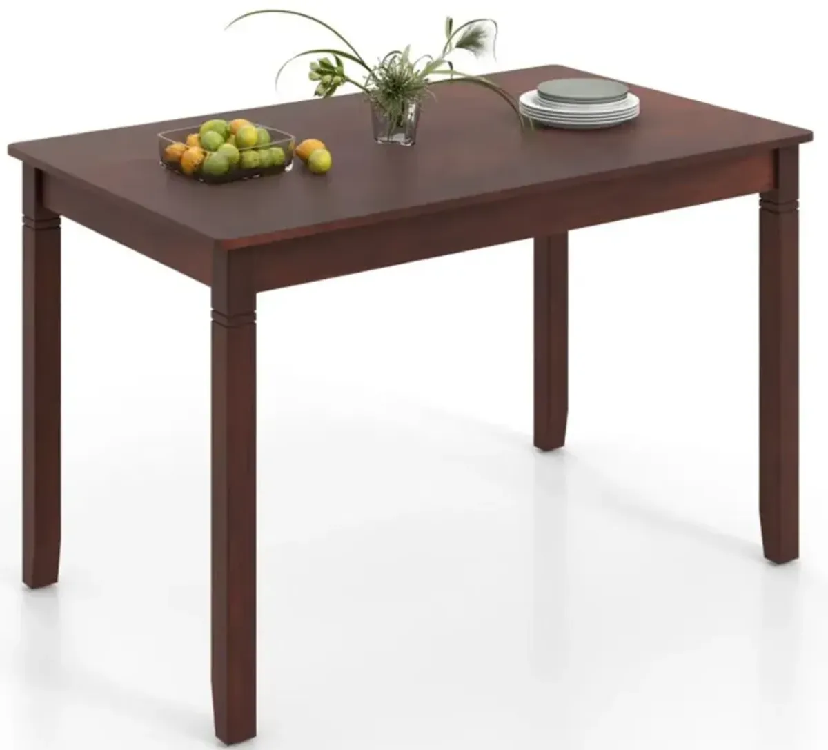 Hivvago 48-Inch Wooden Dining Table for 4 People Rectangular Kitchen Table with Rubber Wood Legs