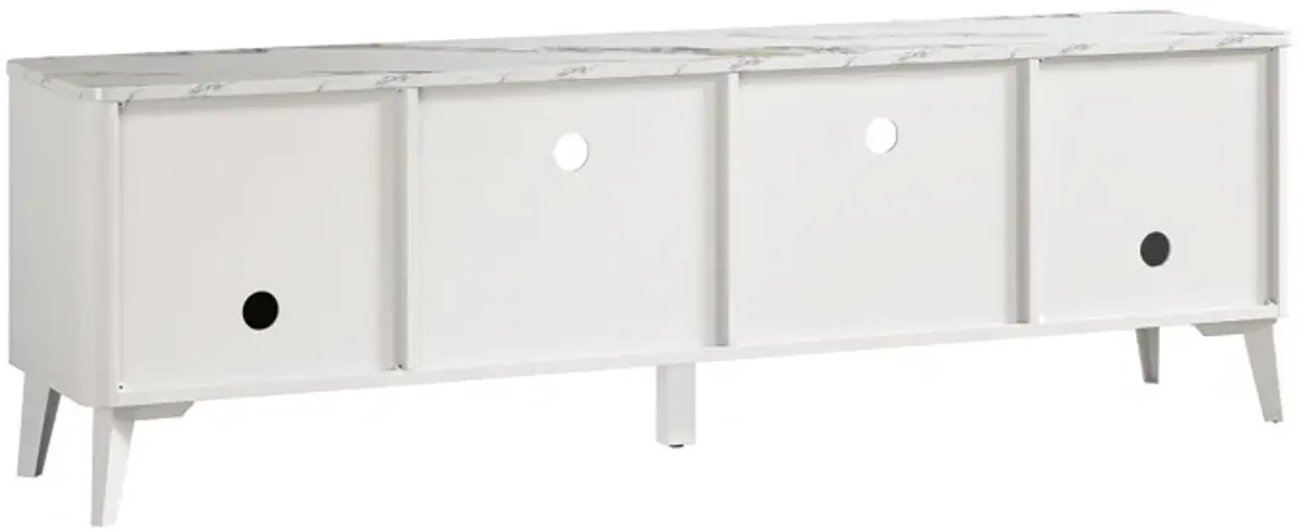 FESTIVO Stylish 70-Inch TV Stand with Marble-Printed Top