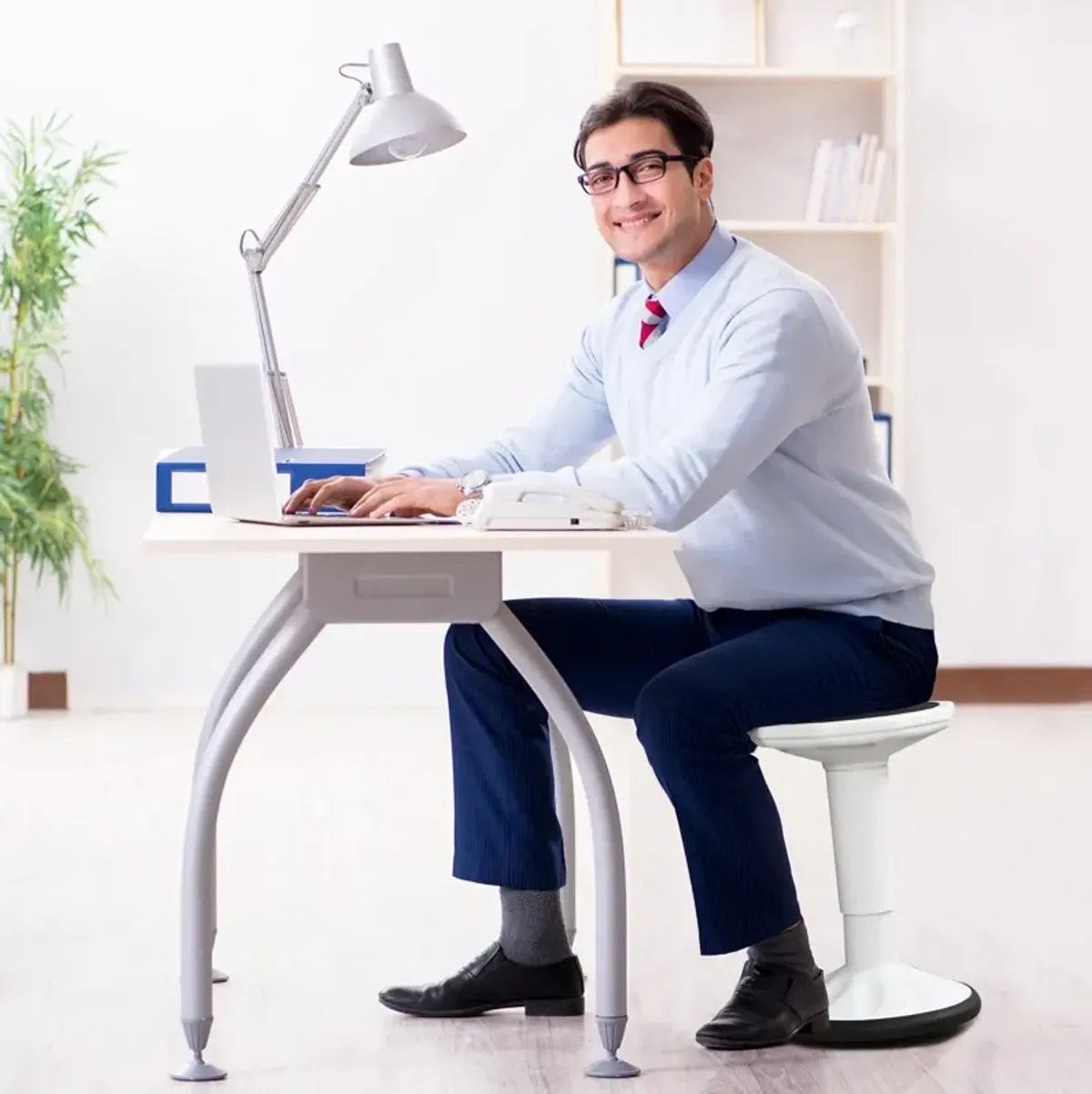 Adjustable-Height Wobble Chair Active Learning Stool for Office Stand Up Desk