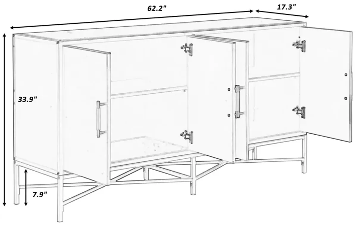 Merax Four-Door Sideboard Storage Cabinet