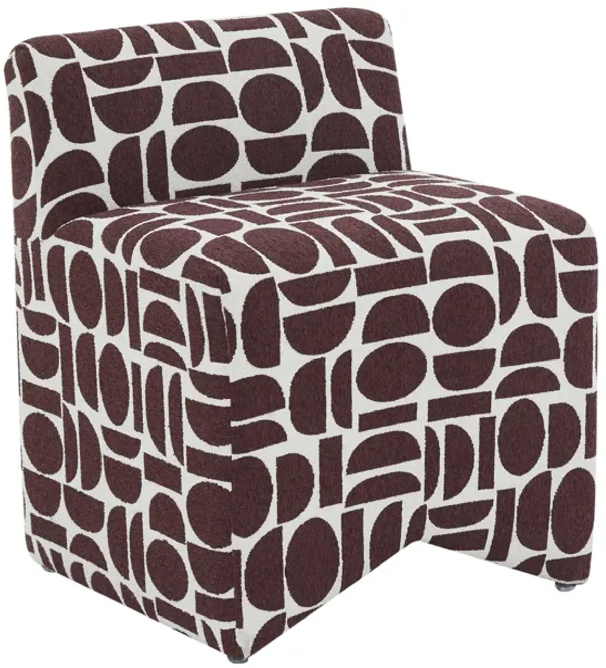 Pippa Merlot Geometric Jacquard Weave Stool