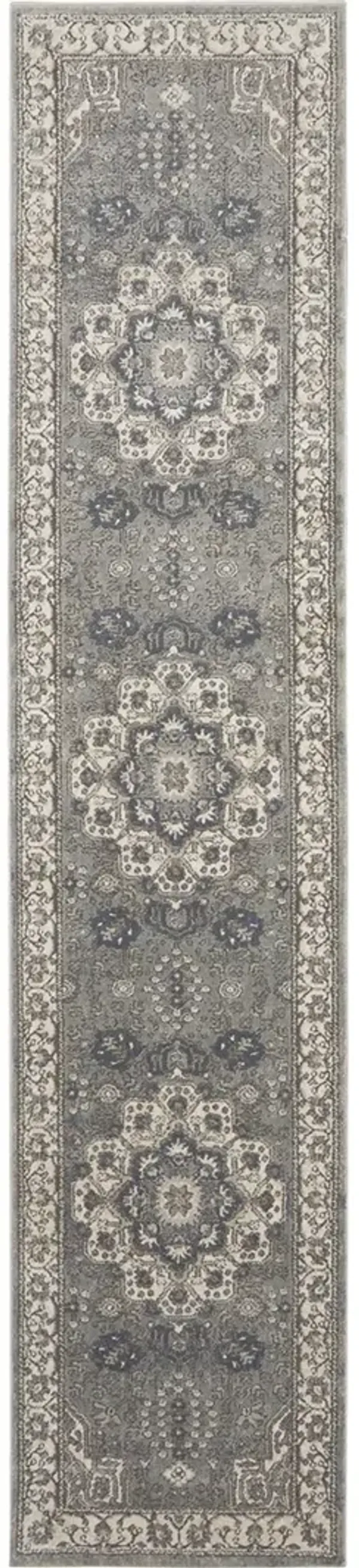 Quarry QUA07 Gray/Ivory 2'2" x 10' Rug