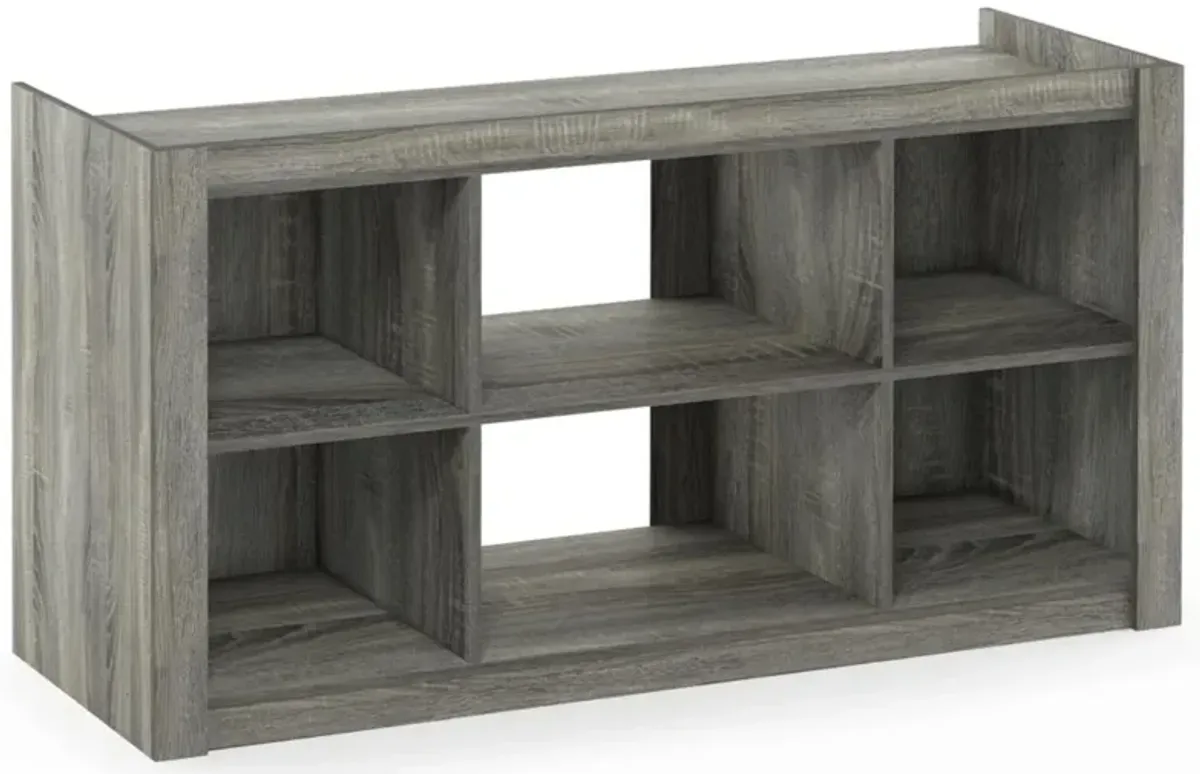 Furinno Furinno Fowler Multipurpose TV Stand Bookshelves, French Oak Grey