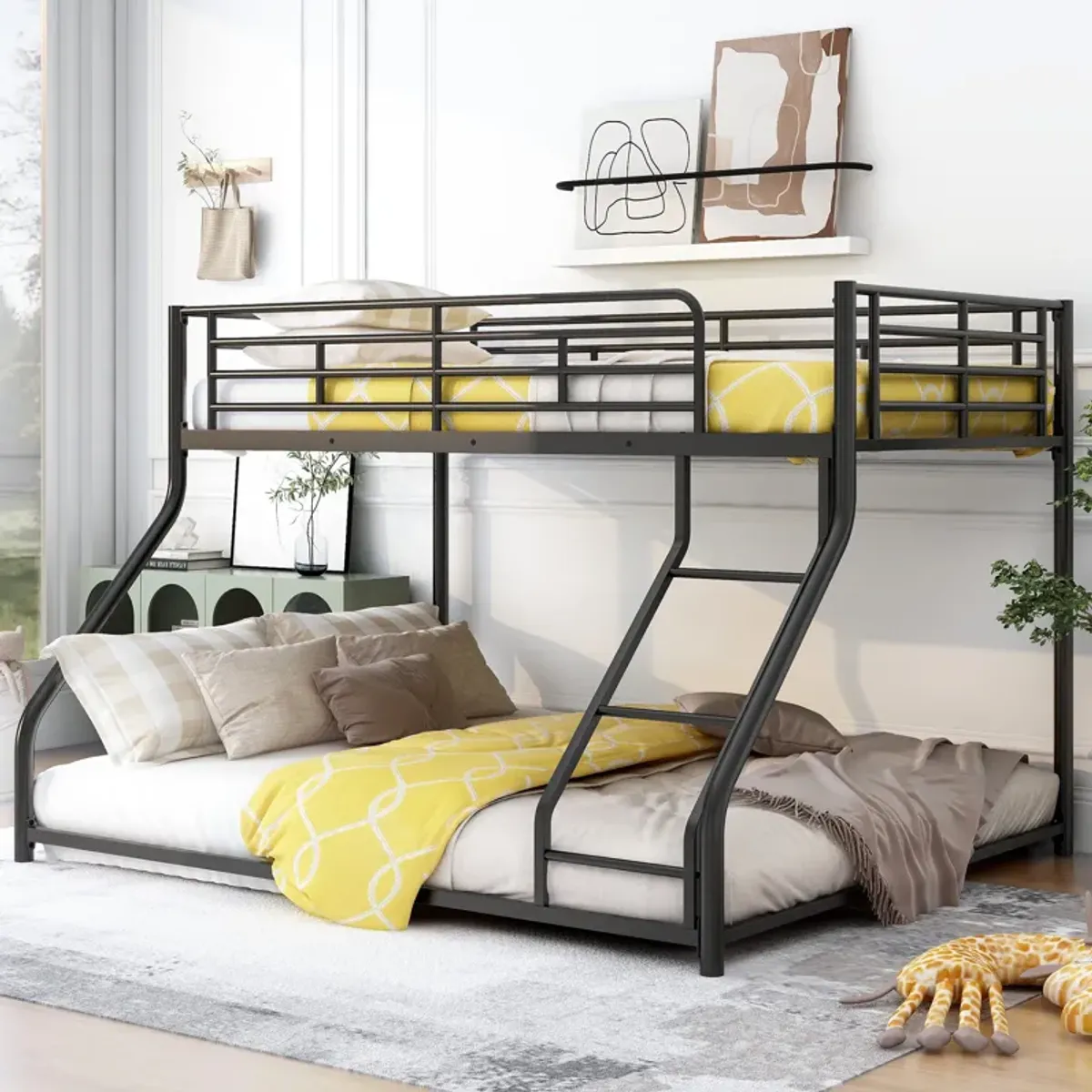 Merax Metal Floor Bunk Bed Bedroom Furniture