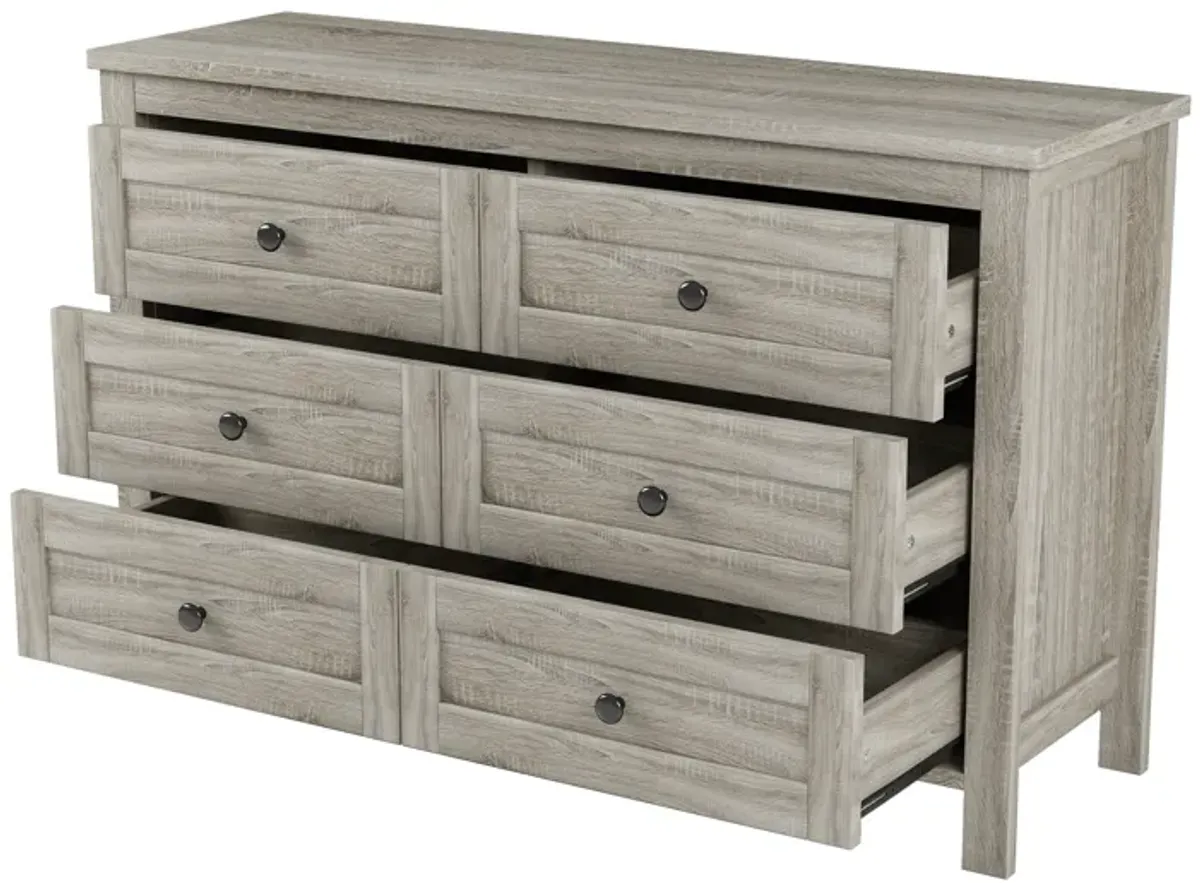 Merax Farmhouse Style Wooden Dresser with 6 Drawer